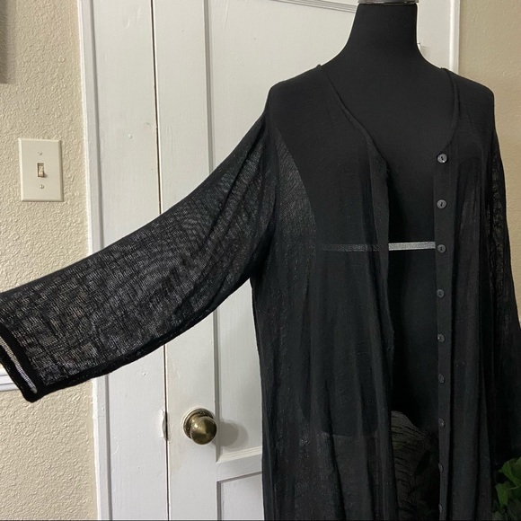 Loose Weave Boho Button-Up Duster Cardigan - Picture 6 of 16